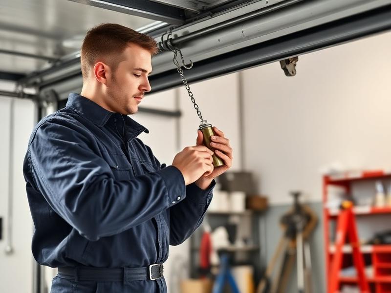 Garage door maintenance and chain lubrication service